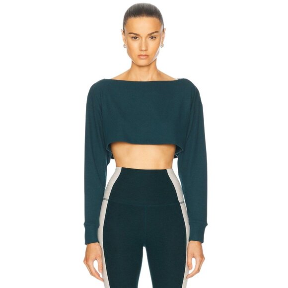Beyond Yoga Duet 2-way Convertible Shrug Top in Dark Spruce Green Small New - Picture 1 of 13